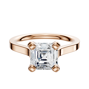 14K Rose Gold 4 Prong Cathedral Flat 2.0mm Engagement Ring