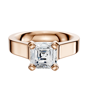 14K Rose Gold 4 Prong Cathedral Flat 4.0mm Engagement Ring