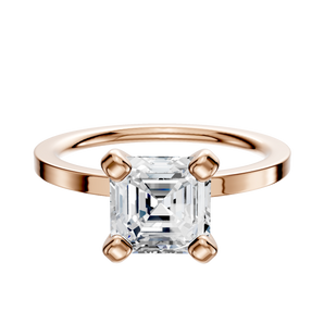 14K Rose Gold 4 Prong Classic Flat 1.5mm Engagement Ring