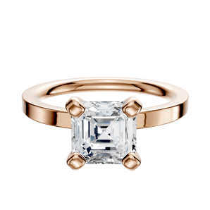 14K Rose Gold 4 Prong Classic Flat 2.0mm Engagement Ring