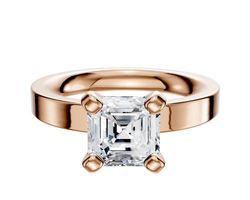 14K Rose Gold 4 Prong Classic Flat 3.0mm Engagement Ring