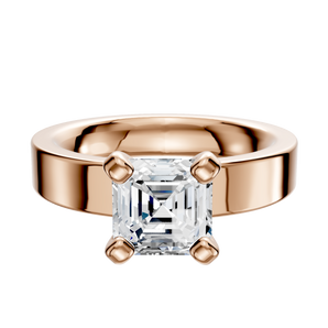 14K Rose Gold 4 Prong Classic Flat 4.0mm Engagement Ring