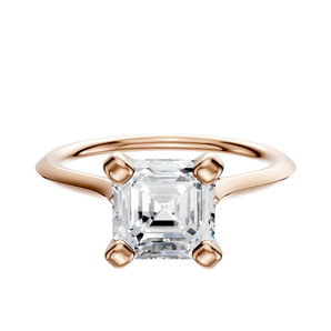 14K Rose Gold 4 Prong Cathedral Knife Edge 1.5mm Engagement Ring