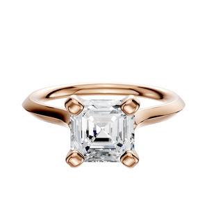 14K Rose Gold 4 Prong Cathedral Knife Edge 2.0mm Engagement Ring