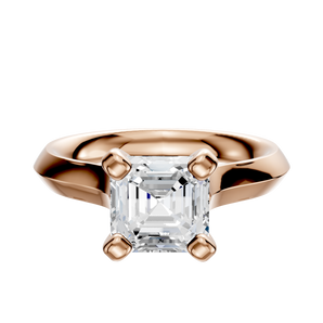 14K Rose Gold 4 Prong Cathedral Knife Edge 3.0mm Engagement Ring