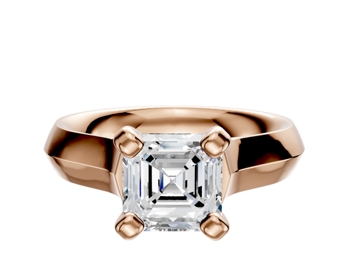 14K Rose Gold 4 Prong Cathedral Knife Edge 4.0mm Engagement Ring