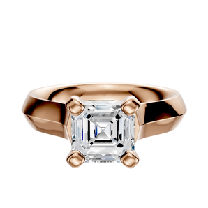 14K Rose Gold 4 Prong Cathedral Knife Edge 4.0mm Engagement Ring