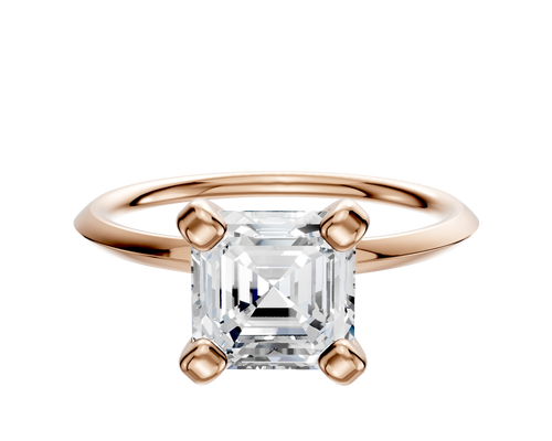 14K Rose Gold 4 Prong Classic Knife Edge 1.5mm Engagement Ring