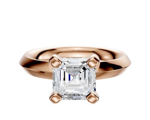 14K Rose Gold 4 Prong Classic Knife Edge 3.0mm Engagement Ring