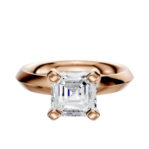 14K Rose Gold 4 Prong Classic Knife Edge 3.0mm Engagement Ring