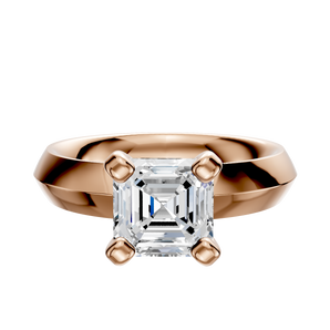 14K Rose Gold 4 Prong Classic Knife Edge 4.0mm Engagement Ring