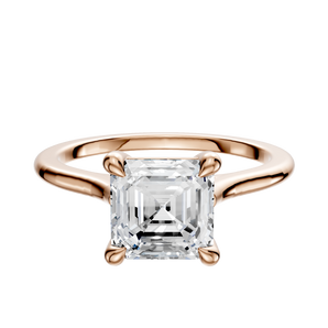 14K Rose Gold 4 Prong Basket Cathedral Dome 1.5mm Engagement Ring