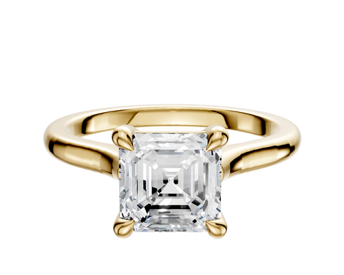 18K Yellow Gold 4 Prong Basket Cathedral Dome 2.0mm Engagement Ring