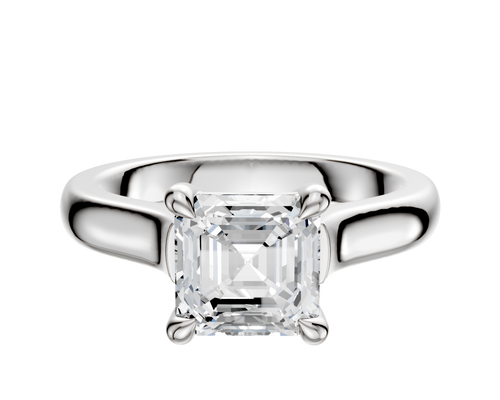 14K White Gold 4 Prong Basket Cathedral Dome 3.0mm Engagement Ring