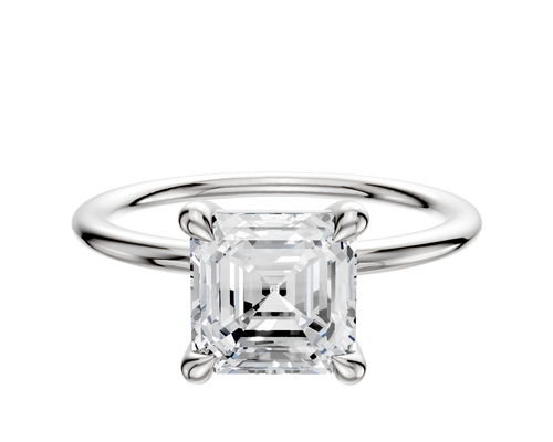 18K White Gold 4 Prong Basket Classic Dome 1.5mm Engagement Ring
