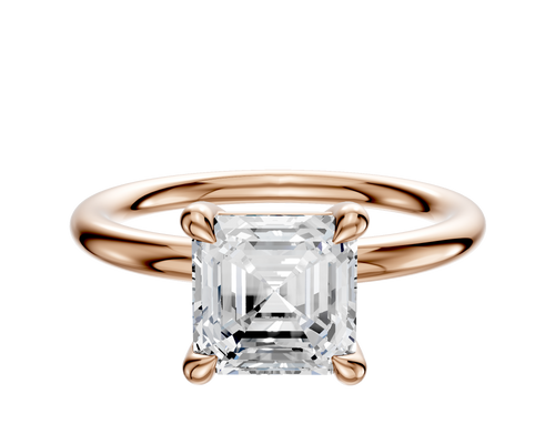 14K Rose Gold 4 Prong Basket Classic Dome 2.0mm Engagement Ring