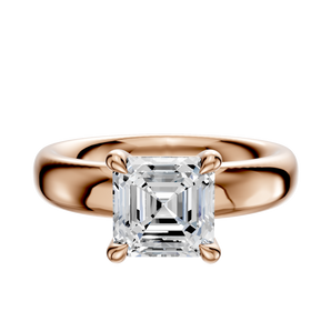 14K Rose Gold 4 Prong Basket Classic Dome 4.0mm Engagement Ring