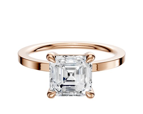 14K Rose Gold 4 Prong Basket Classic Flat 1.5mm Engagement Ring