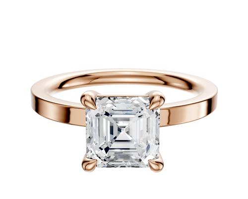 14K Rose Gold 4 Prong Basket Classic Flat 2.0mm Engagement Ring