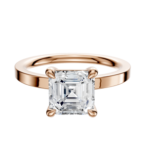 14K Rose Gold 4 Prong Basket Classic Flat 2.0mm Engagement Ring