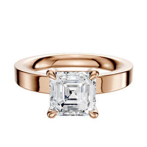 14K Rose Gold 4 Prong Basket Classic Flat 3.0mm Engagement Ring