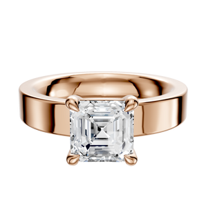 14K Rose Gold 4 Prong Basket Classic Flat 4.0mm Engagement Ring