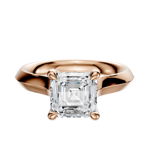 14K Rose Gold 4 Prong Basket Cathedral Knife Edge 3.0mm Engagement Ring