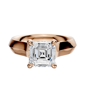 14K Rose Gold 4 Prong Basket Cathedral Knife Edge 4.0mm Engagement Ring