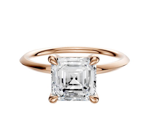 14K Rose Gold 4 Prong Basket Classic Knife Edge 1.5mm Engagement Ring