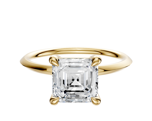 14K Yellow Gold 4 Prong Basket Classic Knife Edge 1.5mm Engagement Ring