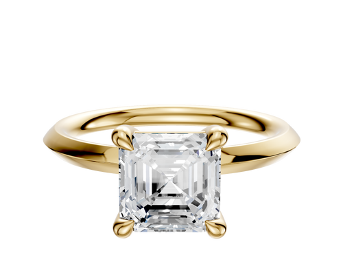 14K Yellow Gold 4 Prong Basket Classic Knife Edge 2.0mm Engagement Ring