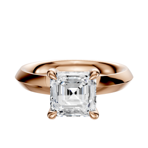 14K Rose Gold 4 Prong Basket Classic Knife Edge 3.0mm Engagement Ring