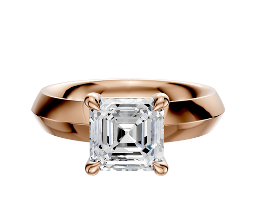 14K Rose Gold 4 Prong Basket Classic Knife Edge 4.0mm Engagement Ring
