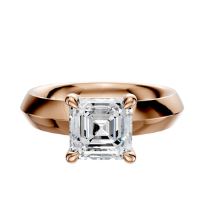 14K Rose Gold 4 Prong Basket Classic Knife Edge 4.0mm Engagement Ring