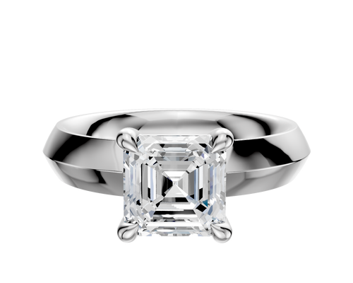 Platinum 4 Prong Basket Classic Knife Edge 4.0mm Engagement Ring
