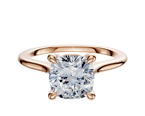 14K Rose Gold 4 Prong Basket Cathedral Dome 1.5mm Engagement Ring