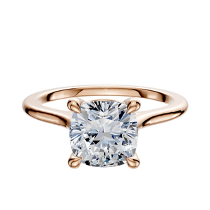 14K Rose Gold 4 Prong Basket Cathedral Dome 1.5mm Engagement Ring