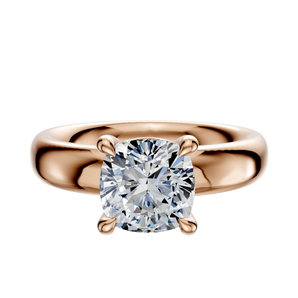 14K Rose Gold 4 Prong Basket Classic Dome 4.0mm Engagement Ring