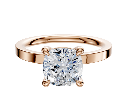 14K Rose Gold 4 Prong Basket Classic Flat 2.0mm Engagement Ring