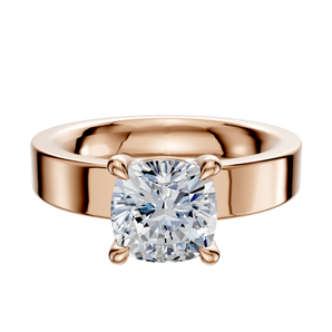 14K Rose Gold 4 Prong Basket Classic Flat 4.0mm Engagement Ring