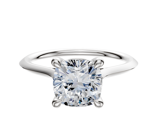 Platinum 4 Prong Basket Cathedral Knife Edge 1.5mm Engagement Ring