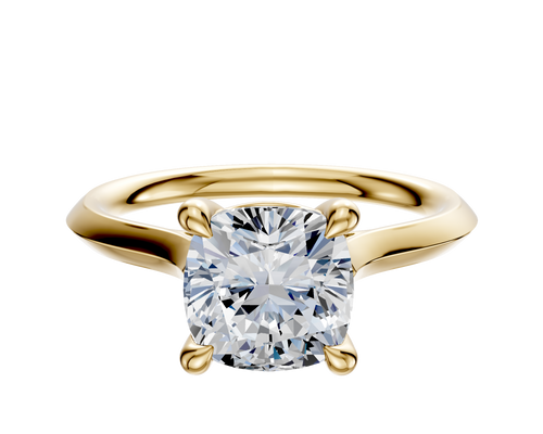 14K Yellow Gold 4 Prong Basket Cathedral Knife Edge 2.0mm Engagement Ring