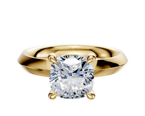 18K Yellow Gold 4 Prong Basket Classic Knife Edge 3.0mm Engagement Ring