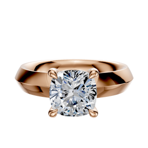 14K Rose Gold 4 Prong Basket Classic Knife Edge 4.0mm Engagement Ring