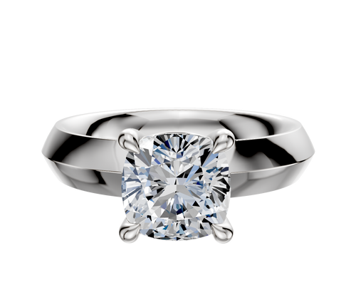 Platinum 4 Prong Basket Classic Knife Edge 4.0mm Engagement Ring