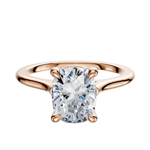 14K Rose Gold 4 Prong Basket Cathedral Dome 1.5mm Engagement Ring