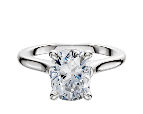 18K White Gold 4 Prong Basket Cathedral Dome 2.0mm Engagement Ring