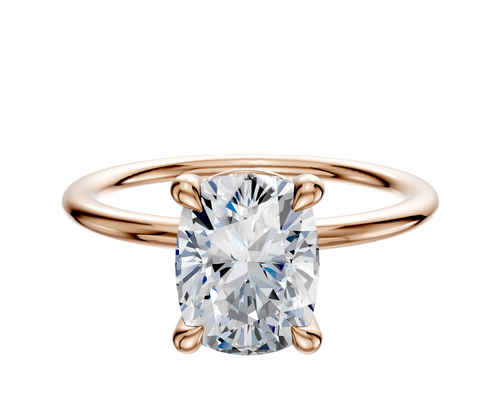 14K Rose Gold 4 Prong Basket Classic Dome 1.5mm Engagement Ring