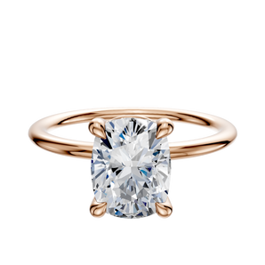 14K Rose Gold 4 Prong Basket Classic Dome 1.5mm Engagement Ring