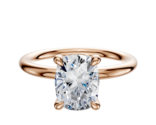 14K Rose Gold 4 Prong Basket Classic Dome 2.0mm Engagement Ring